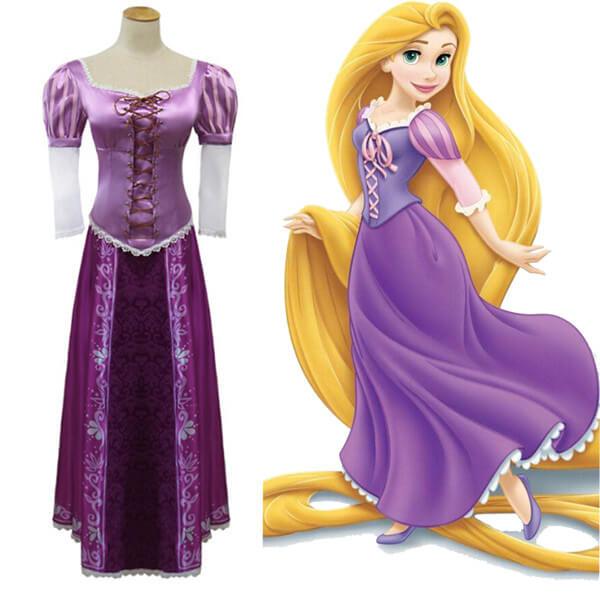 Rapunzel Cosplay Costume Women Tangled Rapunzel Princess Dresses