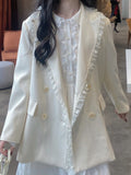 Lolita Blazer Women Lace Loose Kawaii Casual Chic Korean Elegant Retro Sweet Coats