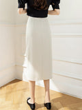 Summer Korean Style Solid Color All-match High Waist Women Pencil Skirt