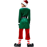 New Christmas Costume Long-sleeved Green Party Adult Couple Christmas Elf Dress Up