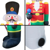 8 Ft Nutcracker Christmas Inflatable Holiday Home Decoration Yard LED Light Outdoor Ornament Xmas New Year Party Shop Garden