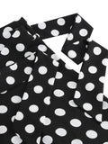 High Waist Polka Dot Print Belted Flare Swing Skirt for Women New In Rockabilly Pinup Vintage Clothes