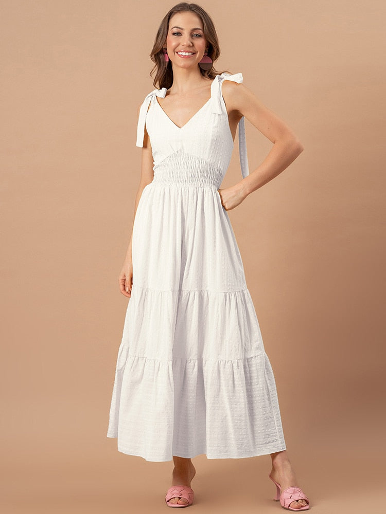 Slim Waist Jacquard Halter Skirt Summer New Women Bandage Dress