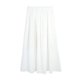 Women Long Spring Summer Solid High Waist A-Line Large Swing Casual Loose Skirt