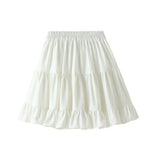 Summer Women Chiffon Jupes Casual High Waist Layered Cake Pleated Swing Short Mini Skirt