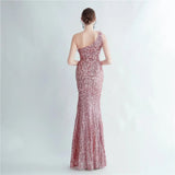 Elegant Slash Neck Feather Sequin Evening Women Beading Long Party Maxi Dress