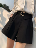 High Waist Casual Women Suit Shorts Summer All-match Solid Color Office Lady Straight Short Pants