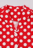 Kids 50s 60s Vintage Costume Dresses For Girls Red Polka Dot Print Children Wedding Flare Swing Dress Party Princess Vestidos