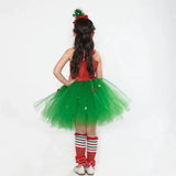 Christmas Cosplay Costume Tutu Dress Xmas Girl's Clash Mesh Kids Dress Up Outfits Party Birthday Stage Performance Gift