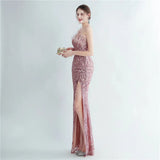 Elegant Slash Neck Feather Sequin Evening Women Beading Long Party Maxi Dress