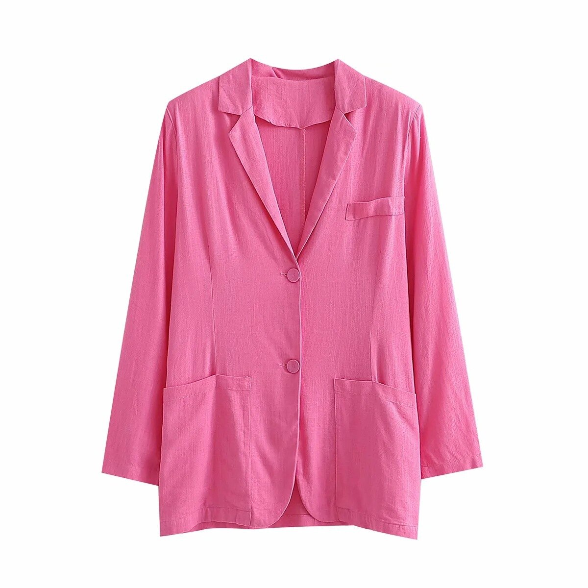 Colorful Thin Cotton Linen Loose Casual Suit Ladies Long-sleeved Single-breasted Cardigan Jacket