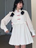 Summer Vintage Sweet Party Mini Japanese Loose Kawaii Casual Korean Patchwork Lolita Dress