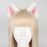 Cute Cat Ear Cosplay Hair Hoop with Flower Hairpin Woman Teens Headband for Live Broadcast Cartoon Carnivals Hairband