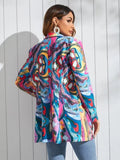 Printed Lady Casual Small Suit Coat Women Wear Colorful Blazer Jacket