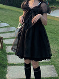 Chiffon Lolita Fairy Bow Sweet Party Mini Girl Japan Style Ruffles Korean Kawaii Dress