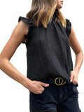 New Women Wear Solid Color Splicing Sleeveless Top Casual Chiffon T-shirt Vest