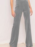 New Yoga Casual Solid Color High Waist Elastic Velvet Wide Leg Pants Trousers Velvet Sweatpants