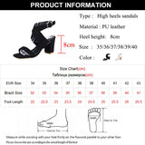 Summer Thick High Heels Sandals Women Black Ankle Strap Gladiator Sandalias Mujer Open Toe Casual Shoes