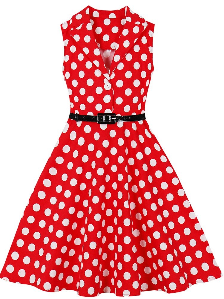Kids 50s 60s Vintage Costume Dresses For Girls Red Polka Dot Print Children Wedding Flare Swing Dress Party Princess Vestidos