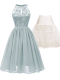 2PCS Top Seller 1950s Floral Lace Dress & White Petticoat