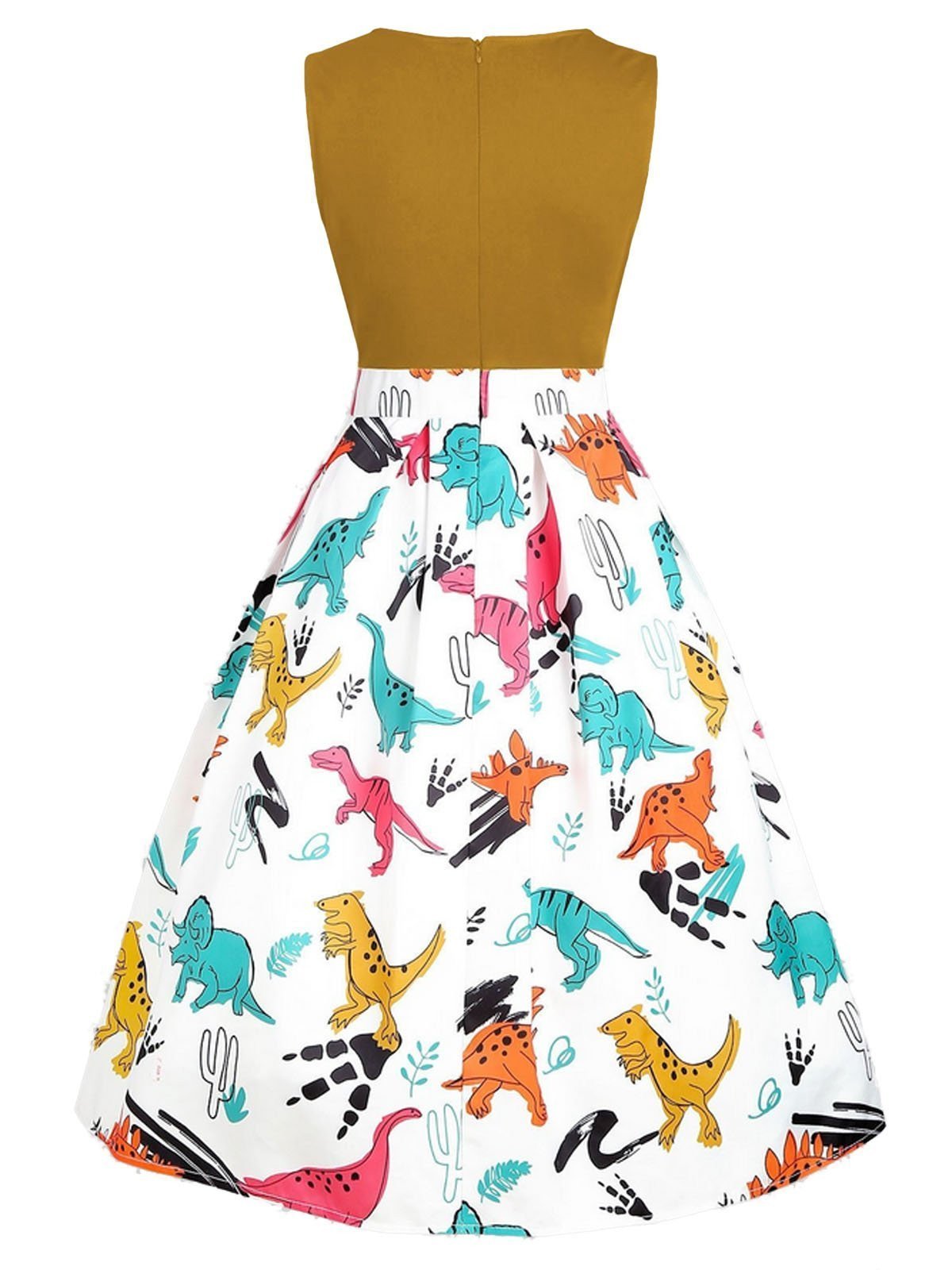1950s Dinosaur Patchwork Swing Dress