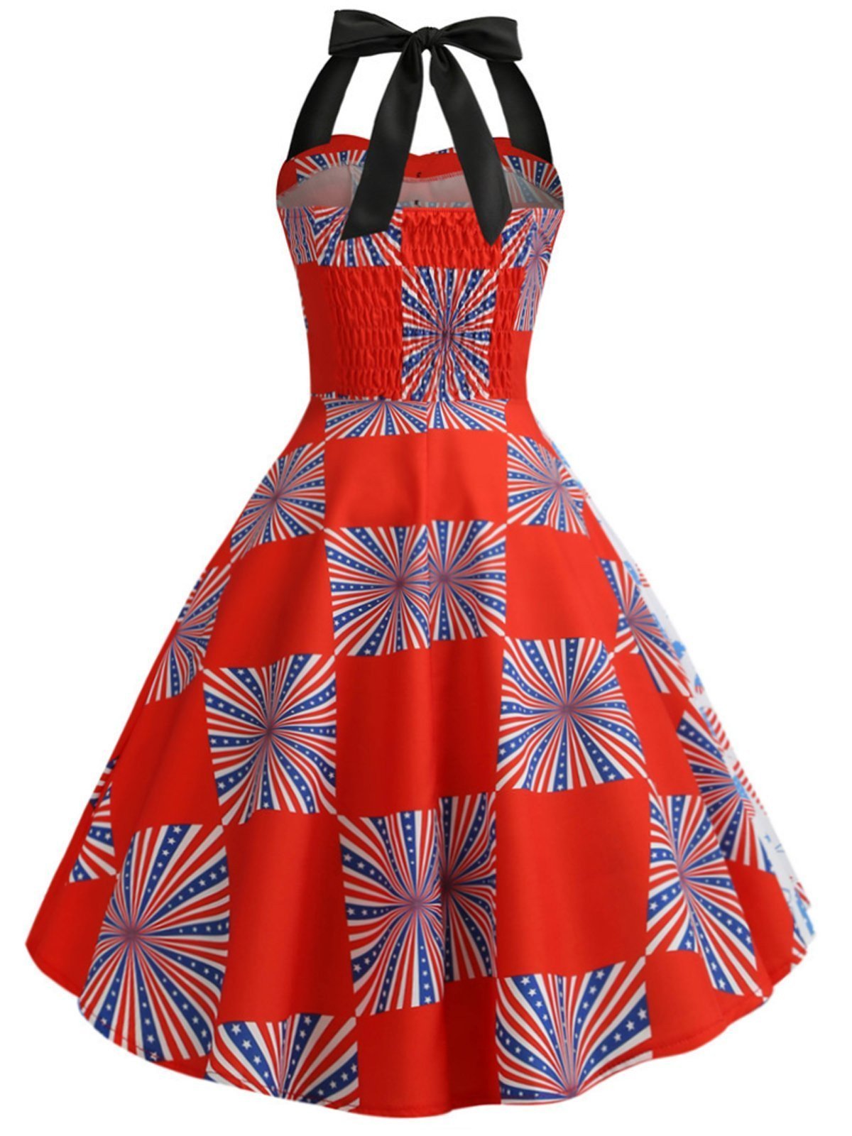 1950s American Flag Halter Dress