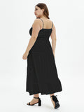 Plus Size Black 1950s Strap Maxi Dress