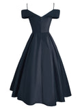 1950s Cold Shoulder Belted Dress
