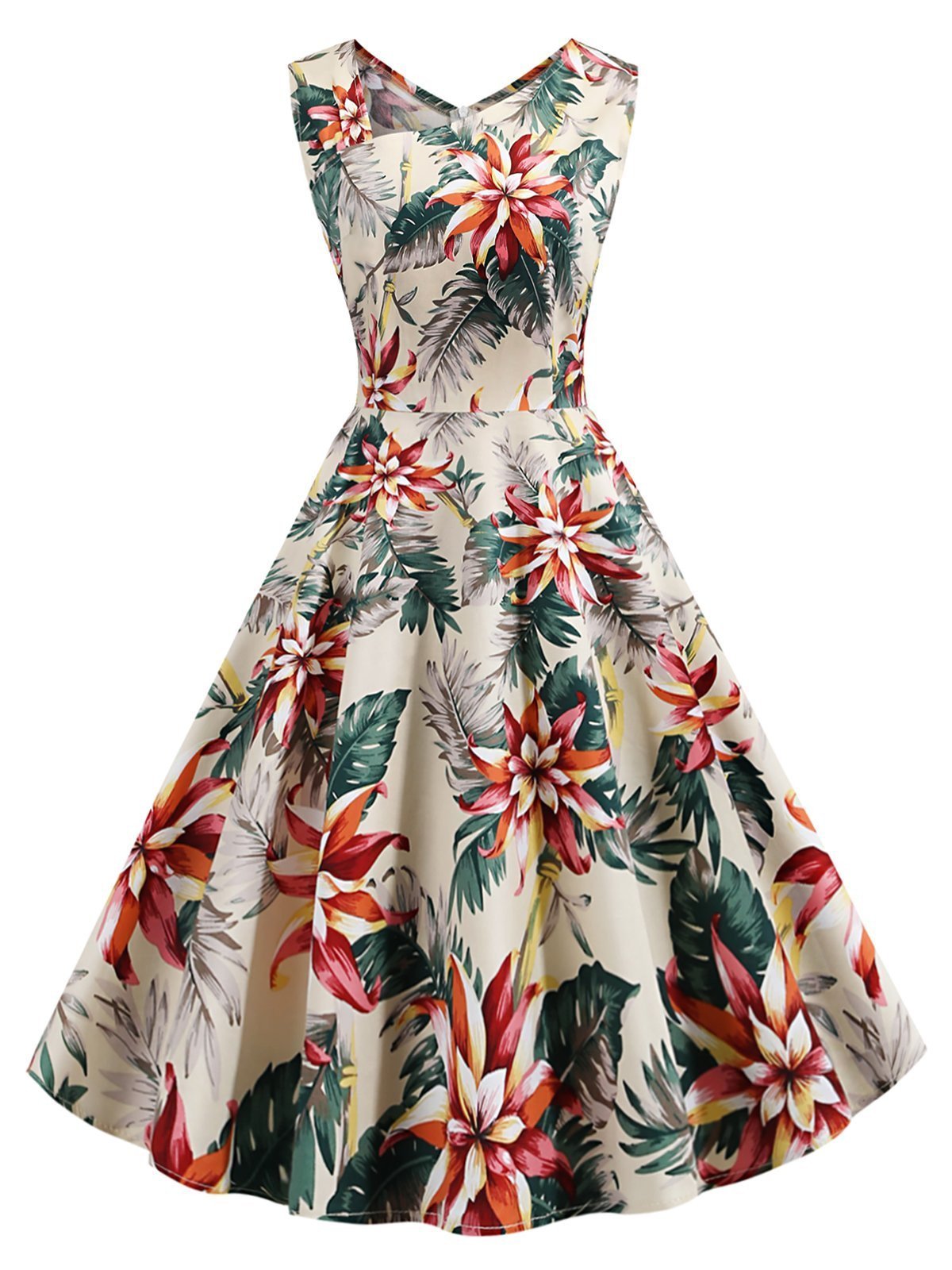 1950s Tropical Plants Swing Dress – TiktokDresses