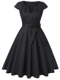 1950s Cap Sleeve Bow Swing Dress