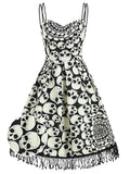 1950s Halloween Skull Fringed Cami Dress