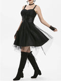 Black 1950s Steampunk Tulle Dress