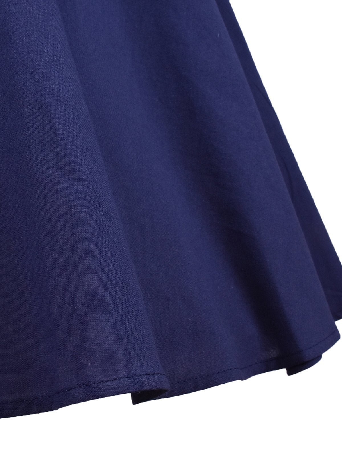 Navy Blue 1950s 3/4 Sleeve Swing Dress