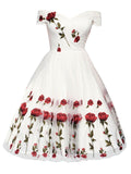 1950s Rose Embroidery Wedding Dress