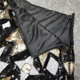 Retro 1920s Gatsby Flapper Party Geometric Colorblock Beaded Sequin Women Pencil Jupe Falda Baroque Skirt