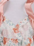 Floral High Waist Gorgeous Summer Women Halter Neck Party 50s Vintage Backless Dress