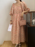 Chiffon Sweet Retro Women Printed Summer Slim Elegant Chic New Florals Office Lady Dress