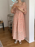 Chiffon Sweet Retro Women Printed Summer Slim Elegant Chic New Florals Office Lady Dress