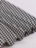 Black and White Plaid Double-Breasted Button Elegant Long High Waist Midi Vintage A Line Skirt