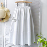 Women Slim A-Line Sweet Elegant Floral Elastic High Waist Tutu Bud Skirts Outwear