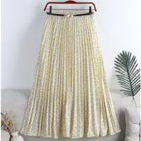 Print Summer Floral Casual Sexy Boho Beach Chiffon Pleated Maxi A-Line Long Skirts