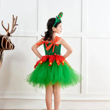 Christmas Children Costume Elf Cosplay Festival Performance Xmas Red Green Girl Dress Up Suit