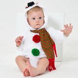 Infant Baby Snowman Costume for Boys Girls Fleece Romper Outfit Winter Christmas Fancy Dress 6M 12M 24M