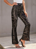 New Sequined Casual Women High Waist Loose Straight Leg Pants Flared Pants